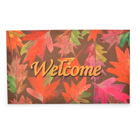 Stephan Roberts Home 18 x 30 in. Crumb Rubber Door Mat, Welcome Leaves STRB-15806-12